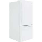 GE - 21.0 Cu. Ft. Bottom-Freezer Refrigerator with LED Internal Lighting - High Gloss White - Image 2