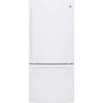 GE - 21.0 Cu. Ft. Bottom-Freezer Refrigerator with LED Internal Lighting - High Gloss White