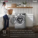 LG 5.0 Cu. Ft. HE Smart Mega Capacity All-in-One Electric Washer/Dryer WashCombo Steam Ventless from Kings Outlet