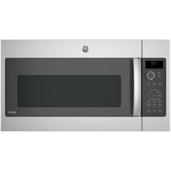 GE Profile 2.1 Cu. Ft. Over-the-Range Microwave Sensor Cooking Steam Cleaning Stainless Steel from Kings Outlet