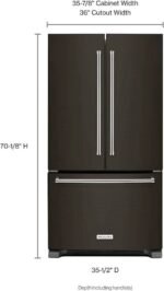 KitchenAid 25 cu. ft. French Door Refrigerator Interior Water Dispenser Black Stainless Steel from Kings Outlet