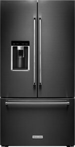 KitchenAid 23.8 Cu. Ft. French Door Counter-Depth Refrigerator Black Stainless Steel from Kings Outlet