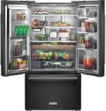 KitchenAid 23.8 Cu. Ft. French Door Counter-Depth Refrigerator Black Stainless Steel from Kings Outlet