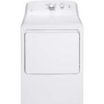 GE - 6.2 Cu. Ft. Electric Dryer with Shallow Depth Flat Back Design - White