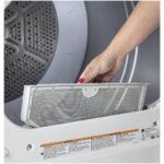 GE - 6.2 Cu. Ft. Electric Dryer with Shallow Depth Flat Back Design - White - Image 3