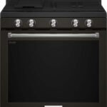 KitchenAid 5.8 Cu. Ft. Self-Cleaning Freestanding Gas True Convection Range Even-Heat Black Stainless Steel from Kings Outlet