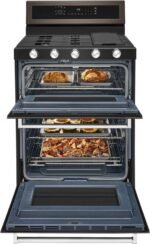 KitchenAid 6.0 Cu. Ft. Self-Cleaning Freestanding Double Oven Gas Convection Range Black Stainless Steel from Kings Outlet