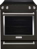 KitchenAid 6.4 Cu. Ft. Self-Cleaning Slide-In Electric Convection Range Black Stainless Steel from Kings Outlet