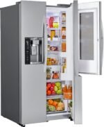 LG - 21.7 Cu. Ft. Door-in-Door Side-by-Side Counter-Depth Smart Refrigerator with Smart Cooling+ - Stainless Steel - Image 3