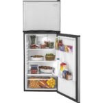 Haier 9.8 Cu. Ft. Top-Freezer Refrigerator Adjustable Spill Proof Glass Shelves Stainless Steel from Kings Outlet