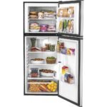 Haier 9.8 Cu. Ft. Top-Freezer Refrigerator Adjustable Spill Proof Glass Shelves Stainless Steel from Kings Outlet