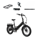 Lectric eBikes - XP4 750 Step-Thru Foldable Long-Range eBike (Max 85mi/28mph) + LevelUp Rack/Seat Post/Elite Headlight/Lock - Tempest Grey