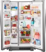 Whirlpool 21.7 Cu. Ft. Side-by-Side Refrigerator Monochromatic Stainless Steel from Kings Outlet