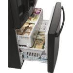 GE Profile - 22.1 Cu. Ft. French Door Counter-Depth Refrigerator with Hands-Free AutoFill - Black Stainless Steel - Image 6