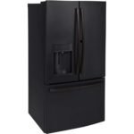 GE - 27.7 Cu. Ft. French Door Refrigerator with External Ice & Water Dispenser - Black Slate - Image 3