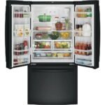 GE - 18.6 Cu. Ft. French Door Counter-Depth Refrigerator with Internal Water Dispenser - High Gloss Black - Image 4