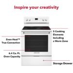 KitchenAid - 6.4 Cu. Ft. Self-Cleaning Freestanding Electric Convection Range - White - Image 4