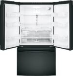 GE - 27.0 Cu. Ft. French Door Refrigerator with Internal Water Dispenser - High Gloss Black - Image 4