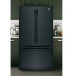 GE - 27.0 Cu. Ft. French Door Refrigerator with Internal Water Dispenser - High Gloss Black - Image 7