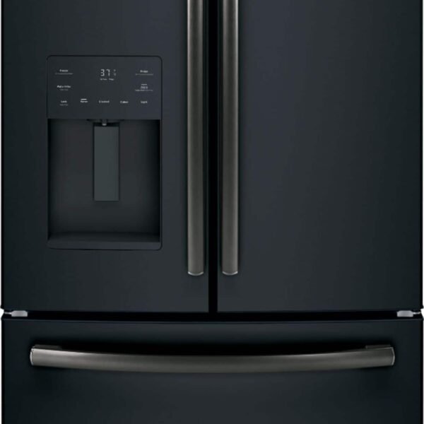 GE 25.6 Cu. Ft. French Door Refrigerator In-the-Door Ice Maker Black Slate from Kings Outlet