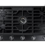 Samsung - 36" Built-In Gas Cooktop with WiFi and Dual Power Brass Burner - Black Stainless Steel