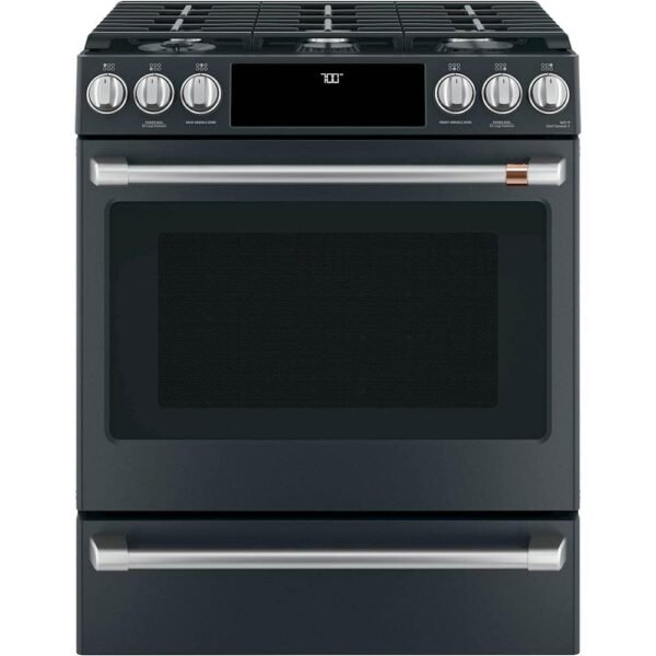 Café 5.6 Cu. Ft. Self-Cleaning Slide-In Gas Convection Range Customizable Matte Black from Kings Outlet