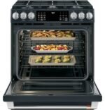 Café - 5.6 Cu. Ft. Self-Cleaning Slide-In Gas Convection Range, Customizable - Matte Black - Image 6