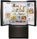 Whirlpool - 27 Cu. Ft. French Door Refrigerator with Platter Pocket - Black Stainless Steel - Image 4