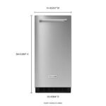KitchenAid - 15" 22.8-Lb. Freestanding Icemaker - Stainless Steel - Image 2