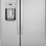 GE - 21.8 Cu. Ft. Side-by-Side Counter-Depth Refrigerator with Edge-to-Edge Glass Shelves - Stainless Steel
