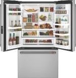 Café - 23.1 Cu. Ft. French Door Counter-Depth Smart Refrigerator with TwinChill Evaporators - Stainless Steel - Image 4