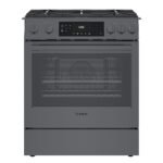 Bosch - 800 Series 4.8 Cu. Ft. Slide-In Gas Convection Range with Self-Cleaning - Black Stainless Steel