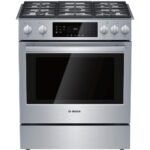 Bosch - 800 Series 4.8 Cu. Ft. Slide-In Gas Convection Range with Self-Cleaning and Dual Flame Burner - Stainless Steel