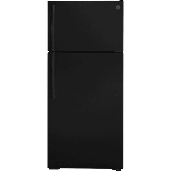 GE 16.6 Cu. Ft. Top-Freezer Refrigerator Interior LED Lighting Black from Kings Outlet