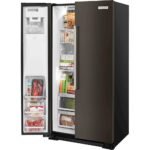 KitchenAid 22.6 Cu. Ft. Side-by-Side Counter-Depth Refrigerator Black Stainless Steel from Kings Outlet