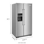 KitchenAid - 24.8 Cu. Ft. Side-by-Side Refrigerator - Stainless Steel - Image 4