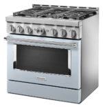 KitchenAid - Commercial-Style 5.1 Cu. Ft. Slide-In Gas True Convection Range with Self-Cleaning - Misty Blue - Image 5