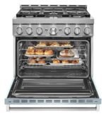 KitchenAid - Commercial-Style 5.1 Cu. Ft. Slide-In Gas True Convection Range with Self-Cleaning - Misty Blue - Image 7
