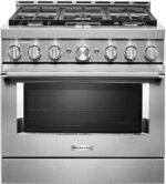 KitchenAid - Commercial-Style 5.1 Cu. Ft. Slide-In Gas True Convection Range with Self-Cleaning - Stainless Steel