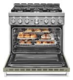KitchenAid - Commercial-Style 5.1 Cu. Ft. Slide-In Gas True Convection Range with Self-Cleaning - Avocado Cream - Image 7