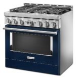 KitchenAid - Commercial-Style 5.1 Cu. Ft. Slide-In Gas True Convection Range with Self-Cleaning - Ink Blue - Image 4