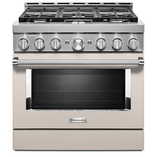 KitchenAid Commercial-Style 5.1 Cu. Ft. Slide-In Gas True Convection Range Self-Cleaning Milkshake from Kings Outlet