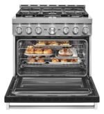 KitchenAid - Commercial-Style 5.1 Cu. Ft. Slide-In Gas True Convection Range with Self-Cleaning - Imperial Black - Image 7