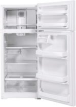 GE 17.5 Cu. Ft. Top-Freezer Refrigerator Edge-to-Edge Glass Shelves White from Kings Outlet