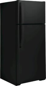 GE 17.5 Cu. Ft. Top-Freezer Refrigerator Edge-to-Edge Glass Shelves Black from Kings Outlet