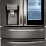 LG - 22.5 Cu. Ft. 4-Door French Door-in-Door Counter-Depth Smart Refrigerator with Craft Ice - Black Stainless Steel