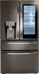 LG 22.5 Cu. Ft. 4-Door French Door-in-Door Counter-Depth Smart Refrigerator Craft Ice Black Stainless from Kings Outlet