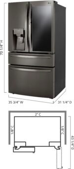 LG 22.5 Cu. Ft. 4-Door French Door-in-Door Counter-Depth Smart Refrigerator Craft Ice Black Stainless from Kings Outlet