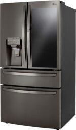 LG 22.5 Cu. Ft. 4-Door French Door-in-Door Counter-Depth Smart Refrigerator Craft Ice Black Stainless from Kings Outlet