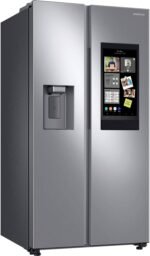 Samsung - 26.7 cu. ft. Side-by-Side Smart Refrigerator with 21.5" Touch-Screen Family Hub - Stainless Steel - Image 3